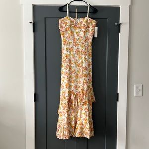 Shoshanna Midnight (Spring 2022) Floral Strapless Gown